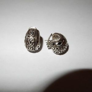 John Hardy Silver Huggie Earrings